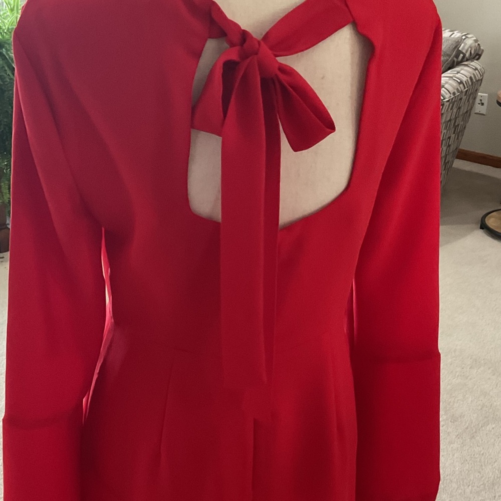 Banana Republic Red dress AND  Tahari jacket, AND gold necklace - Picture 8 of 12